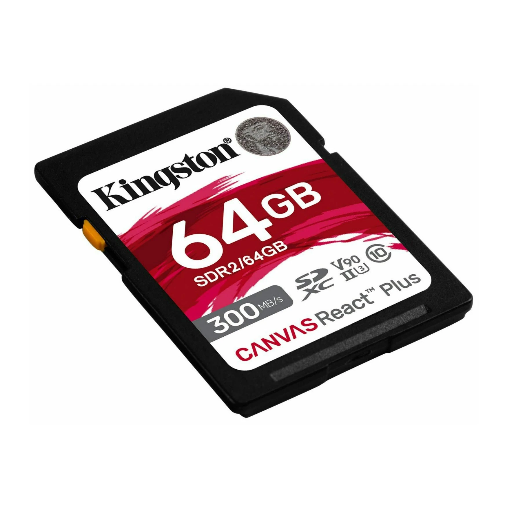 Карта памяти SD, Kingston Canvas React Plus, 64GB, SDR2/64GB, UHS-II, R300/W260 — 2