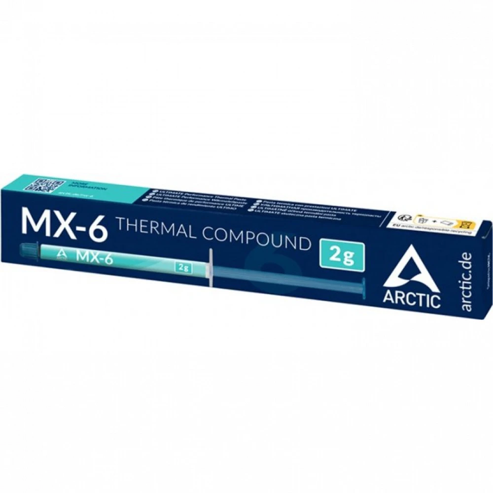 Термопаста ARCTIC MX-6, ACTCP00079A, 2g, 2.6g/cm3, шприц — 2