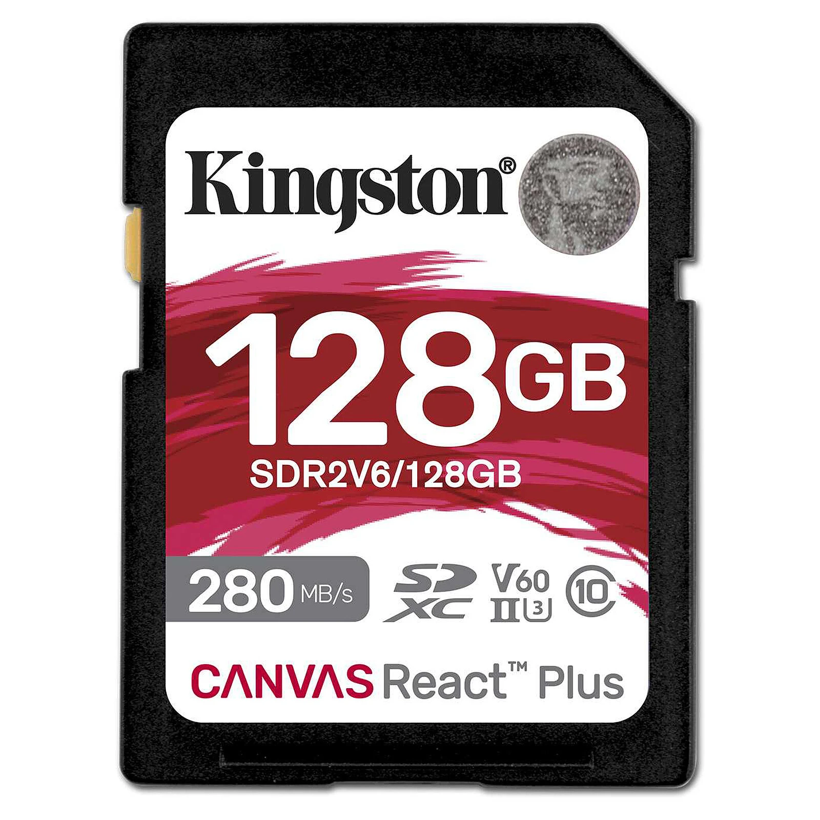 Карта памяти SD, Kingston Canvas React Plus, 128GB, SDR2V6/128GB, UHS-II, R280/W100, V60 — 3