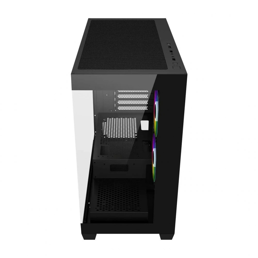 Компьютерный корпус FSP S340, Без БП, 2xUSB3.0, 3xFAN120 ARGB, 2xGlass, Black, ATX — 3
