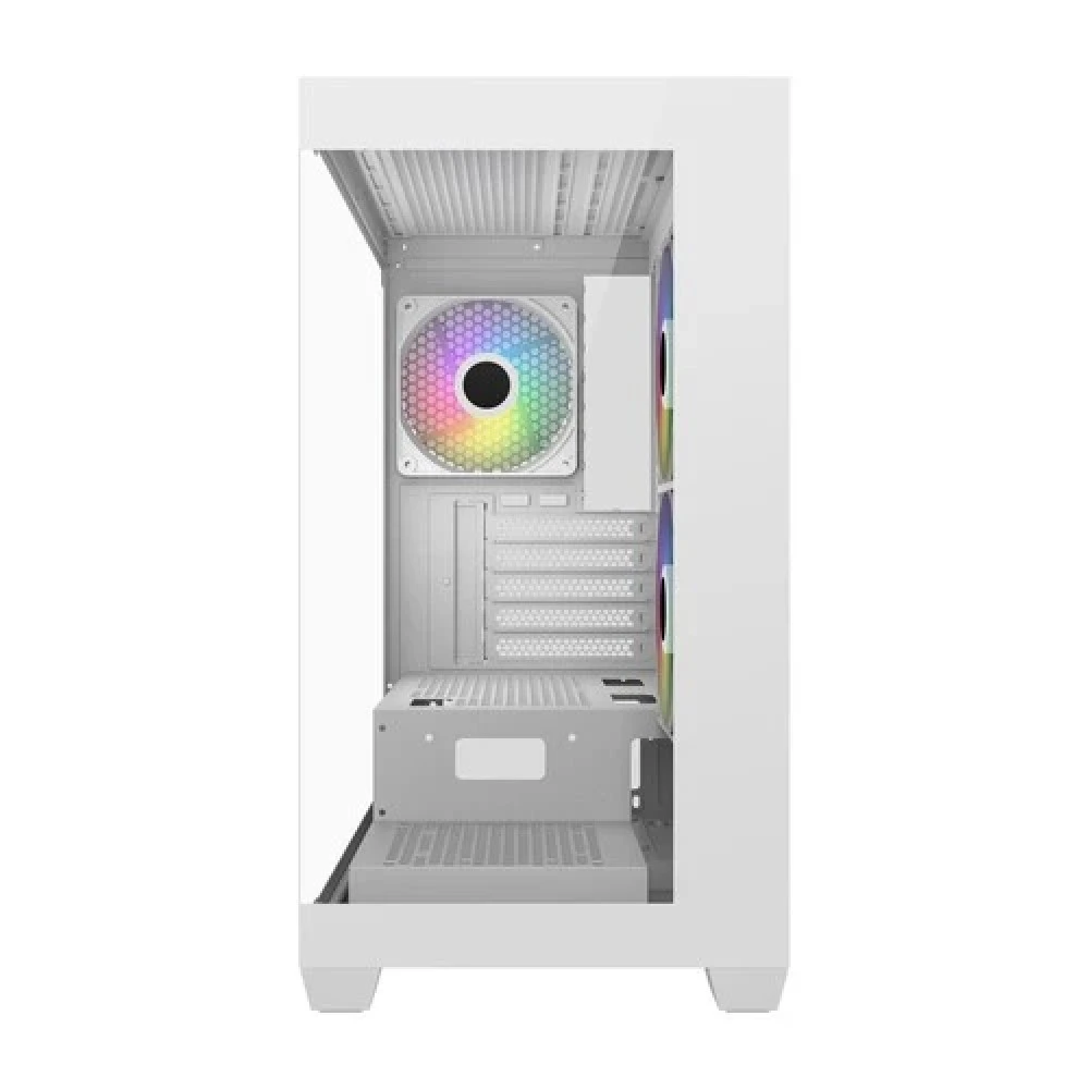 Компьютерный корпус FSP S340, Без БП, 2xUSB3.0, 3xFAN120 ARGB, 2xGlass, White, ATX