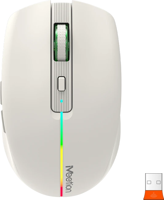 Мышь Meetion BTM002 Khaki, Wireless, Оптическая, 1600DPI, 5 Button, Аккумуляторная, USB, 2.4 GHz/BT