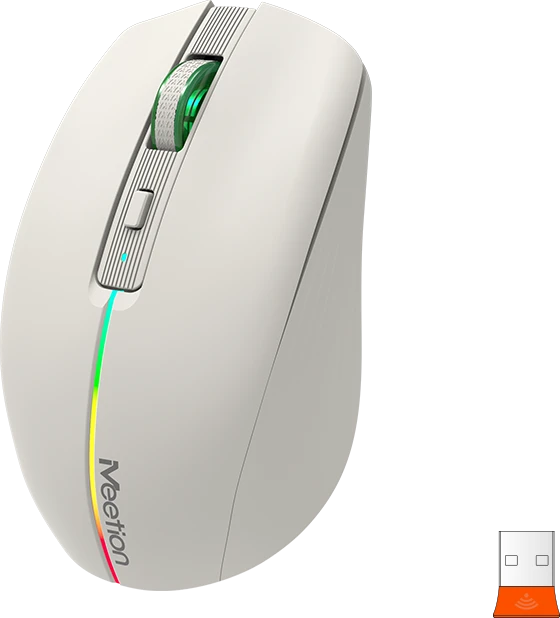 Мышь Meetion BTM002 Khaki, Wireless, Оптическая, 1600DPI, 5 Button, Аккумуляторная, USB, 2.4 GHz/BT — 4