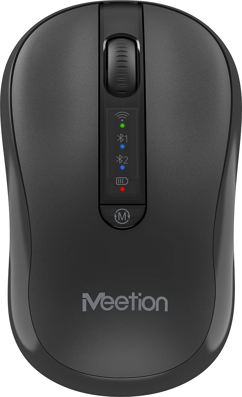 Мышь Meetion BTM185R Black, Wireless, Оптическая, 3200DPI, 4 Button, 300mAh, USB, 2.4 GHz/BT