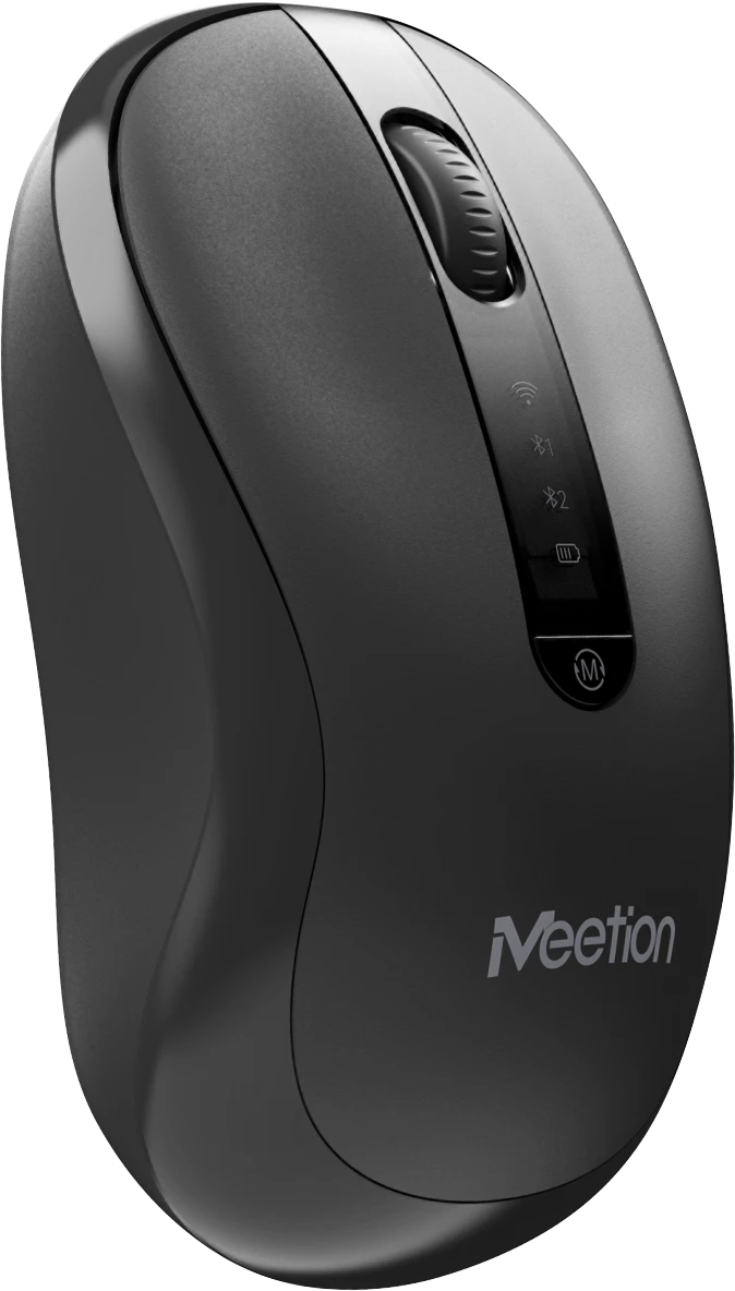 Мышь Meetion BTM185R Black, Wireless, Оптическая, 3200DPI, 4 Button, 300mAh, USB, 2.4 GHz/BT — 3