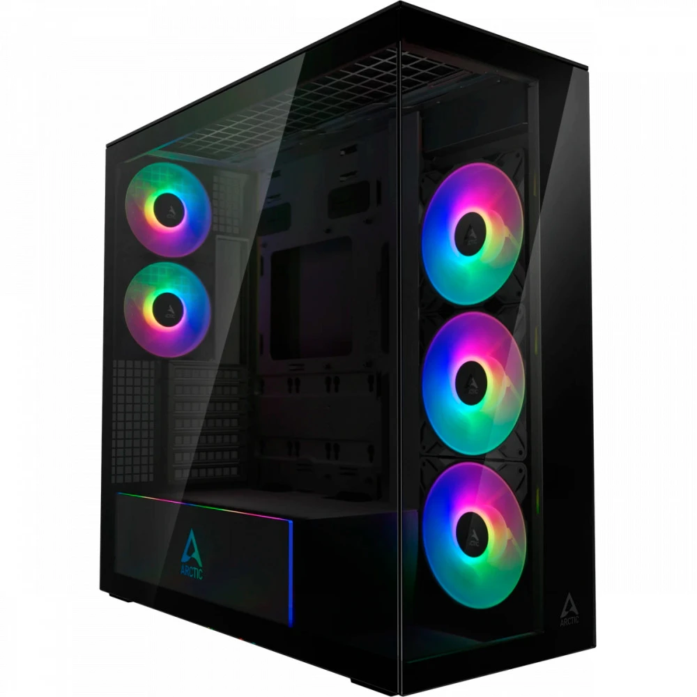 Компьютерный корпус Arctic Xtender Black(Mirror Glass), 5 ARGB FAN, USB-C, 2xUSB-A, E-ATX