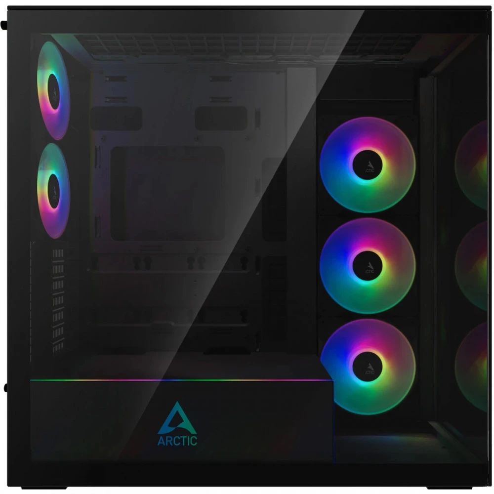Компьютерный корпус Arctic Xtender Black(Mirror Glass), 5 ARGB FAN, USB-C, 2xUSB-A, E-ATX — 3