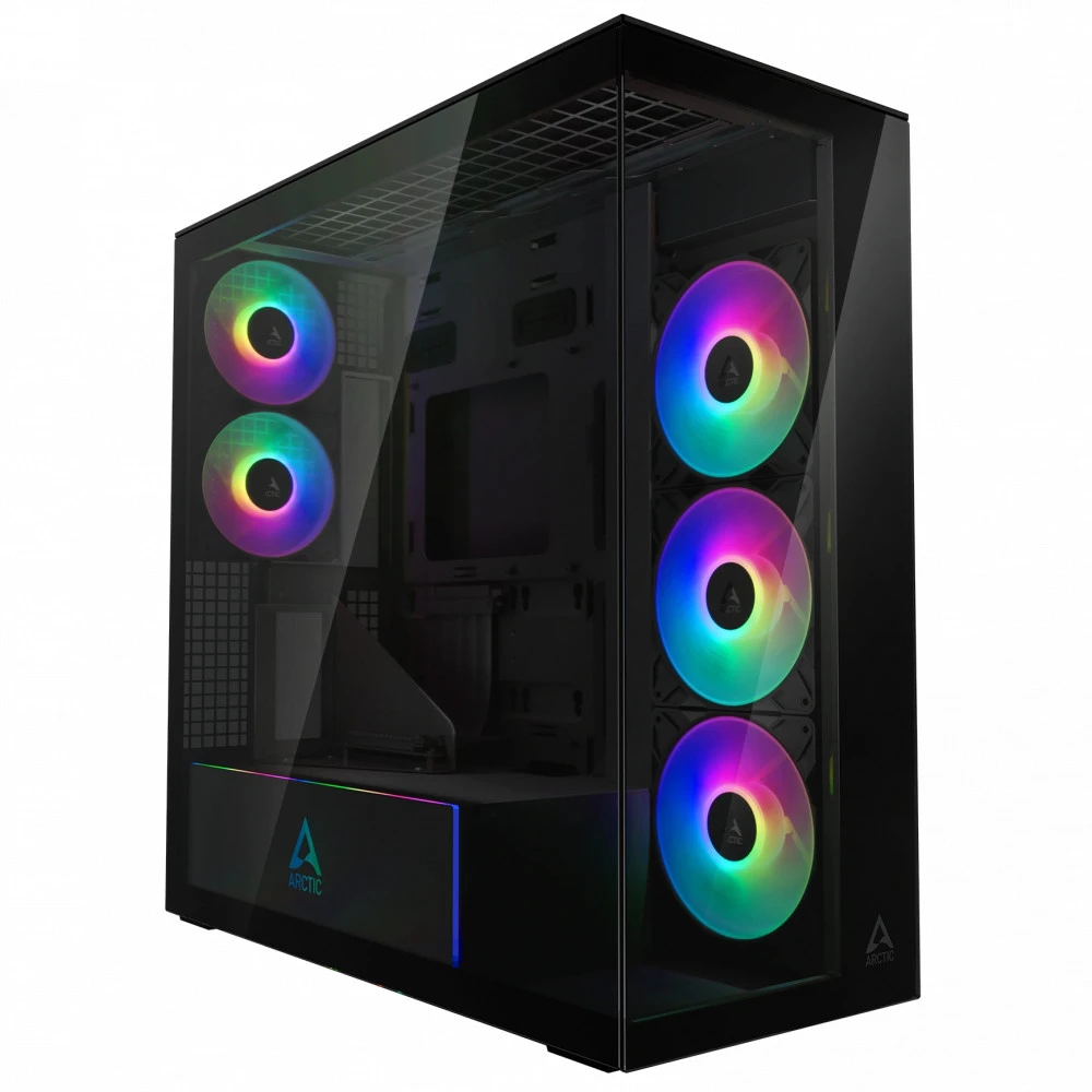 Компьютерный корпус Arctic Xtender VG Black(Mirror Glass), 5 ARGB FAN, USB-C, 2xUSB-A, E-ATX