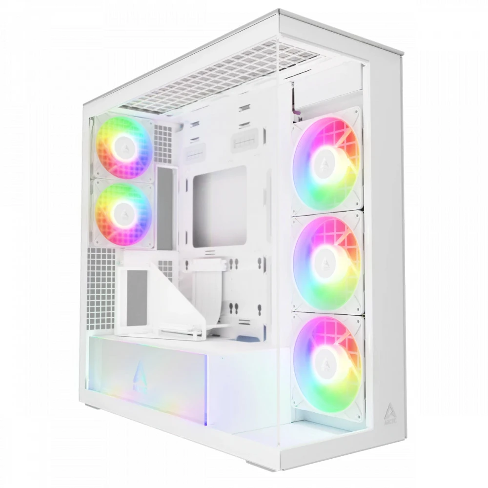 Компьютерный корпус Arctic Xtender VG White(Clear Glass), 5 ARGB FAN, USB-C, 2xUSB-A, E-ATX