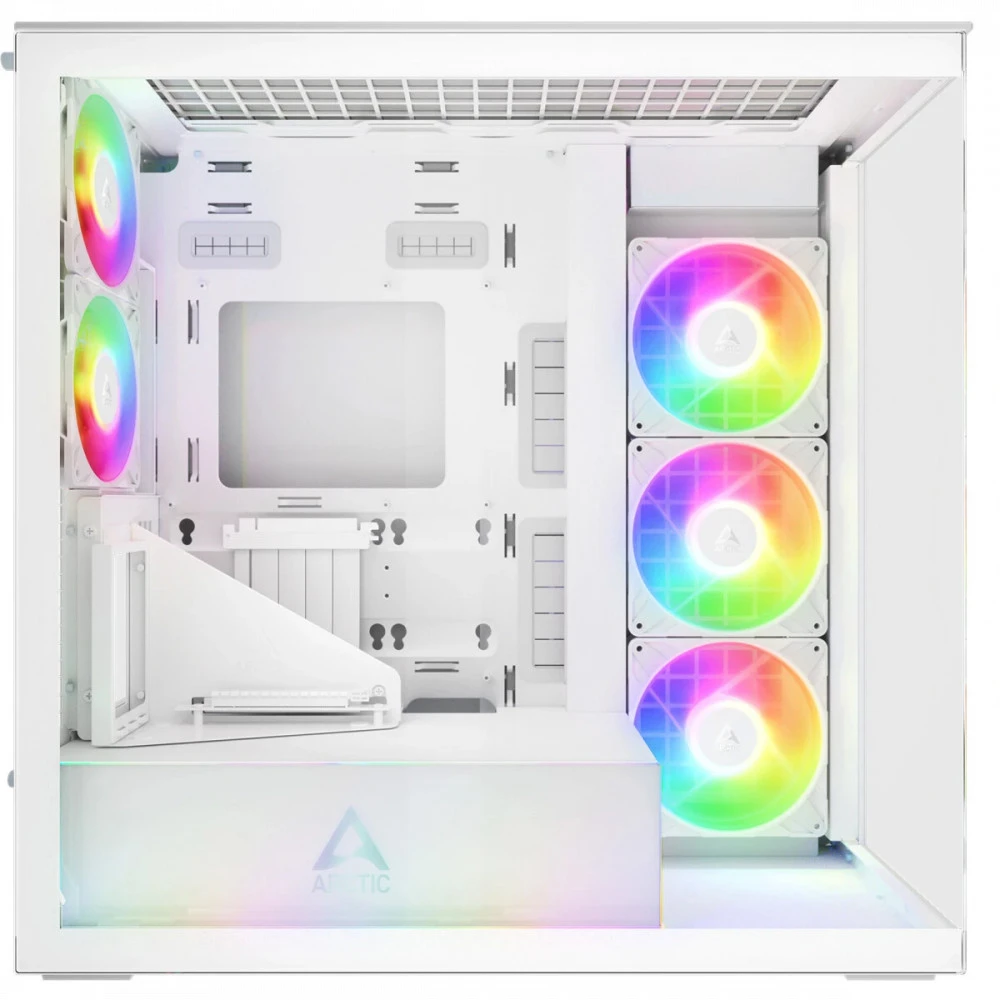 Компьютерный корпус Arctic Xtender VG White(Clear Glass), 5 ARGB FAN, USB-C, 2xUSB-A, E-ATX — 4