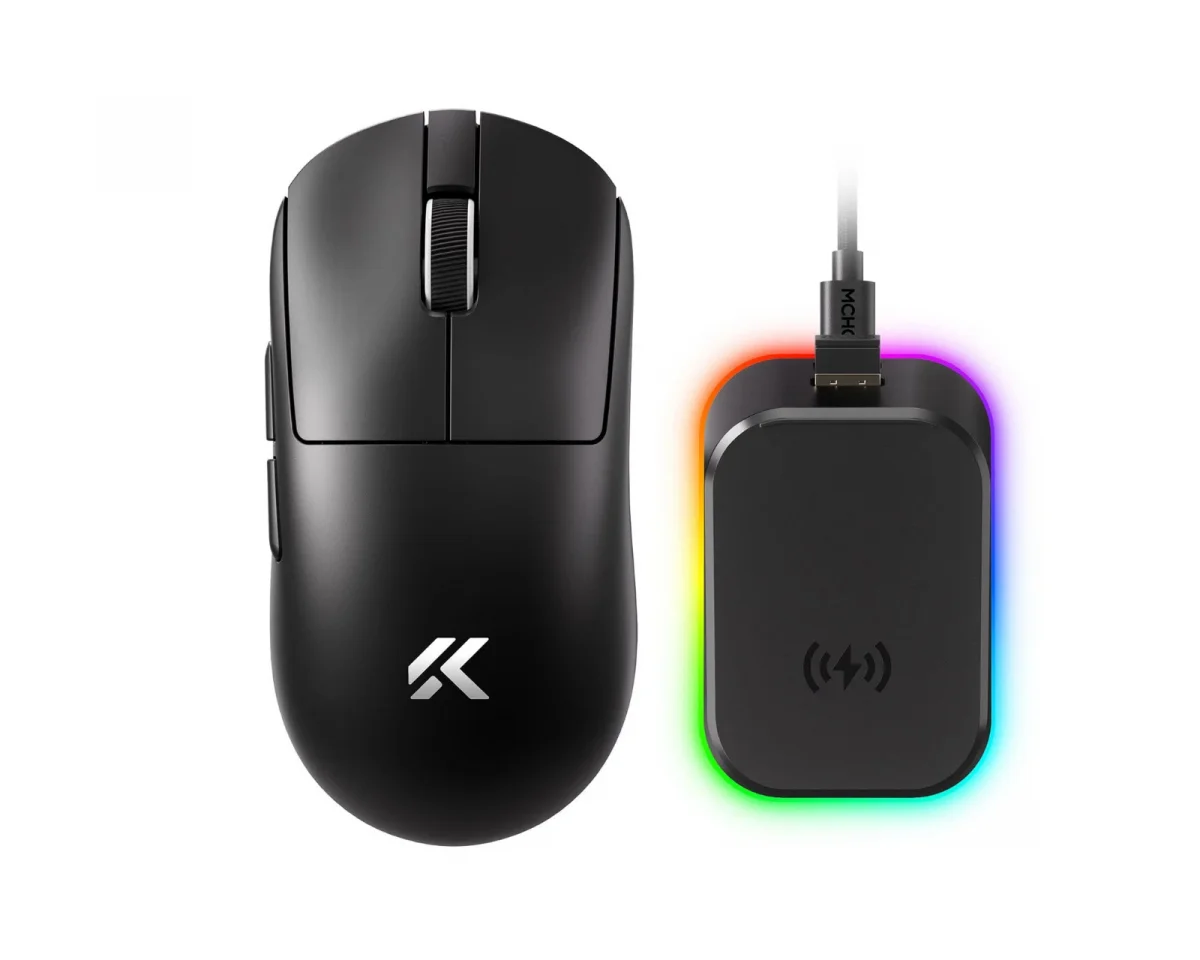 Мышь MCHOSE A7 V2 Ultra Plus, Black, TTC Gold Switch, 8000Hz, PAW 3950 TI, 2.4G/BT/USB-C, 500mAh