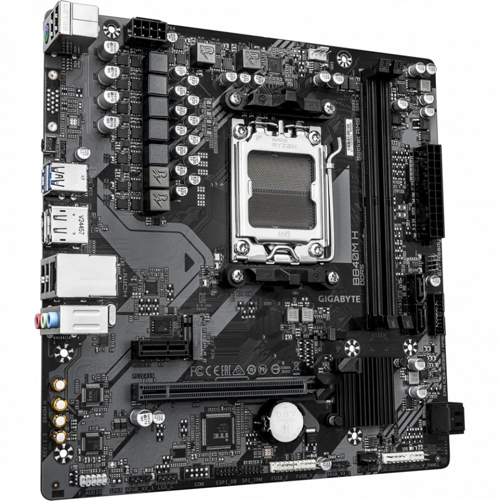 Материнская плата GIGABYTE B840M H, AM5, 2xDDR5, PCIe4.0, HDMI+DP, M.2, mATX — 2