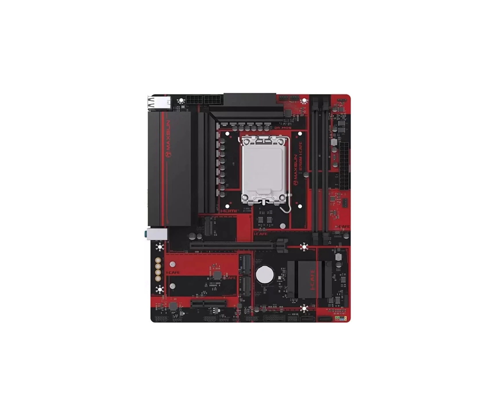 Материнская плата MaxSun B760M I-CAFE D4, LGA1700, 2xDDR4, 2xSATA, 3xM.2, HDMI+DP, mATX