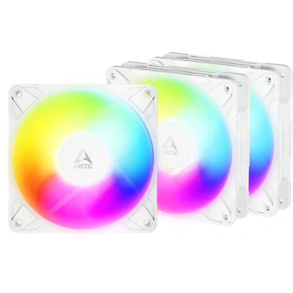 Кулер для корпуса ARCTIC P12 Pro Reverse ARGB 3 Pack (White), ACFAN00334A, 12cm, 500-3000rpm, 4Pin