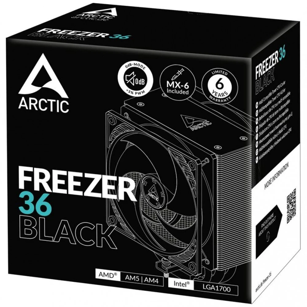 Кулер для процессора ARCTIC Freezer 36(Black), ACFRE00123A, for AM4/AM5/LGA1851/LGA1700 — 4