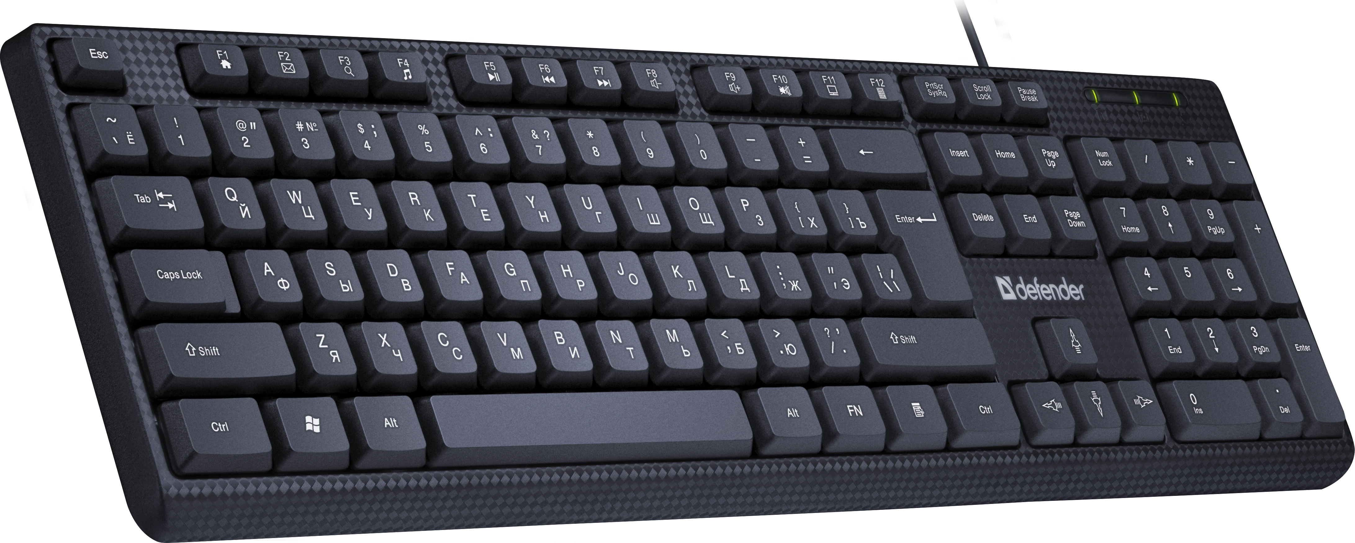Клавиатура Defender Daily HB-162 black, 104-key, мембранная, USB 1.8м