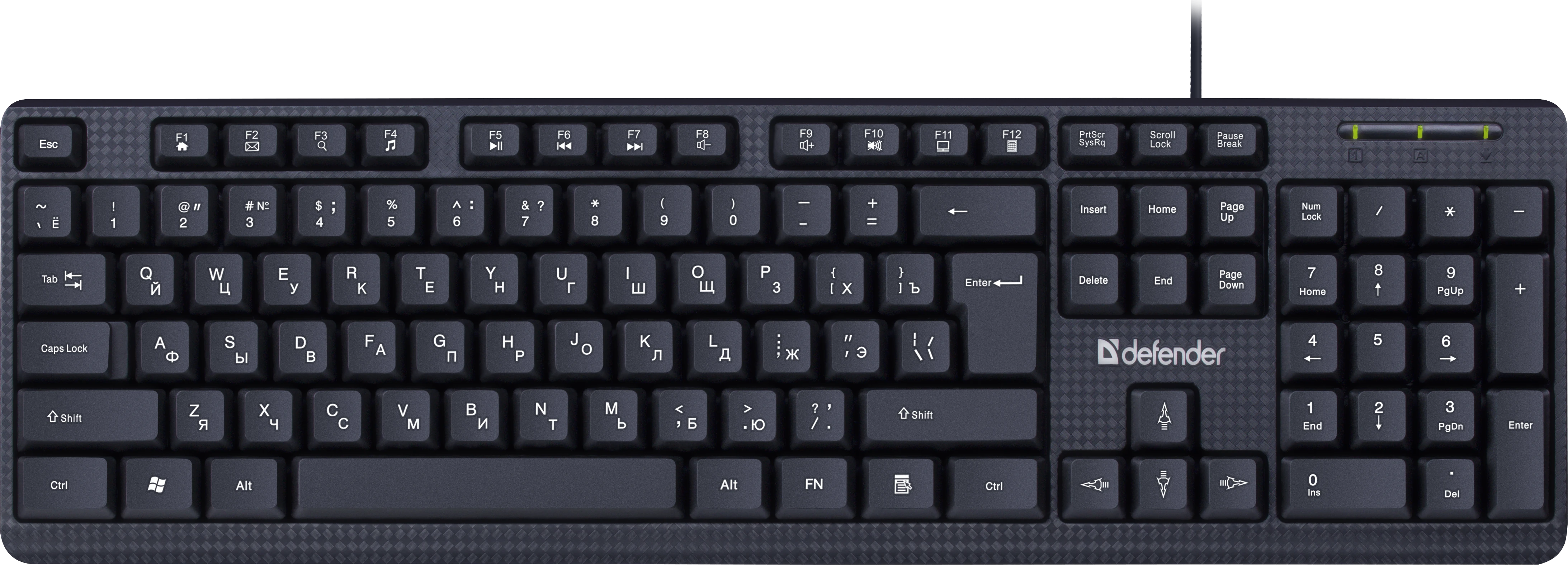 Клавиатура Defender Daily HB-162 black, 104-key, мембранная, USB 1.8м — 2