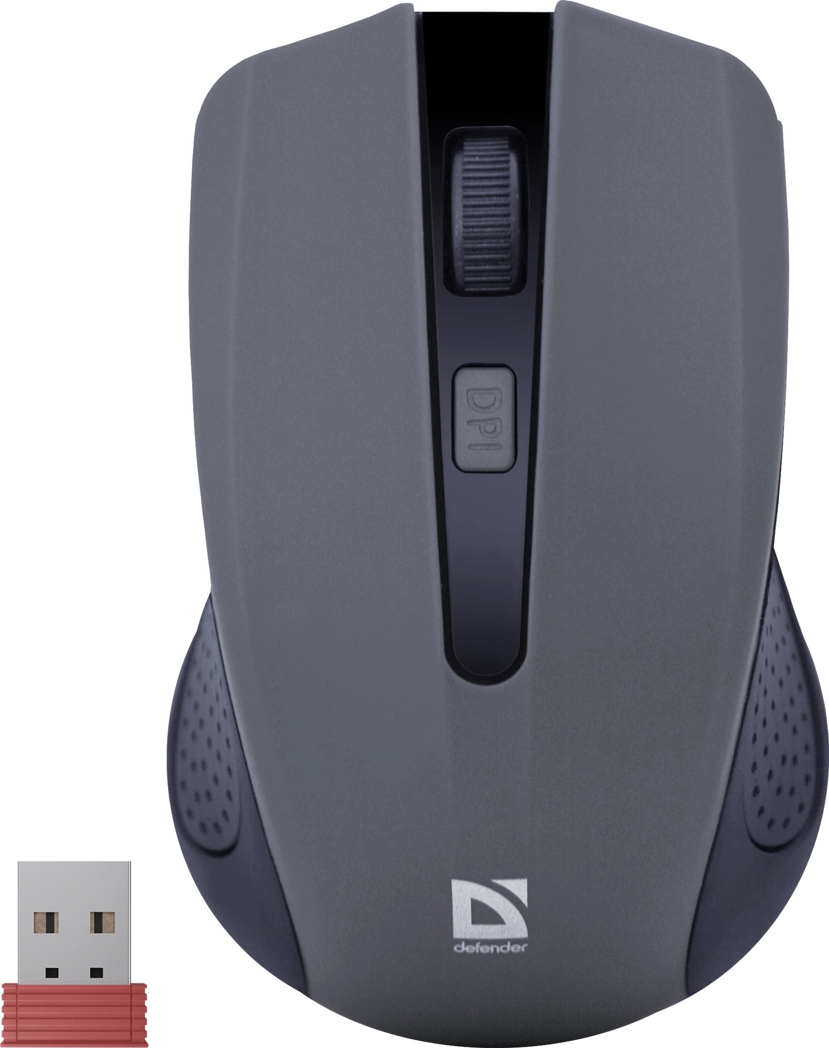 Мышь Defender Accura MM-935 (52936), 3key+колесо, Optical 800-1600dpi, 2AAA, Wireless/USB, серый — 2