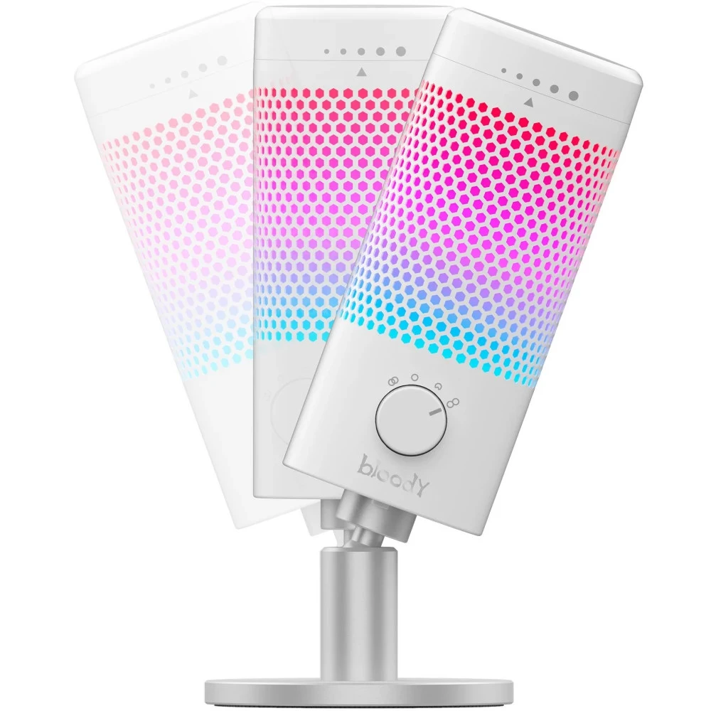 Микрофон A4Tech Bloody GM50 Pro, 20Hz-20kHz, 37dB, USB Type-C, 2.5m, RGB, White — 4