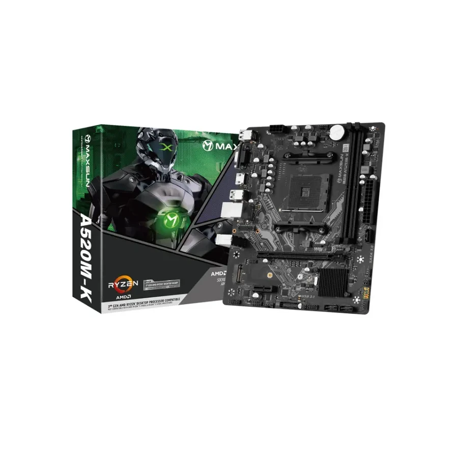 Материнская плата MaxSun Challenger A520M-K, AM4, DDR4, mATX — 3