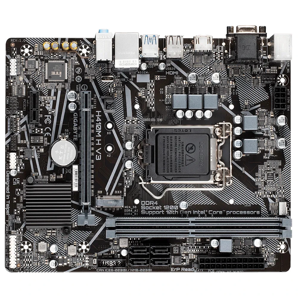 Материнская плата GIGABYTE H410M-H V2, LGA1200, DDR4, mATX — 3