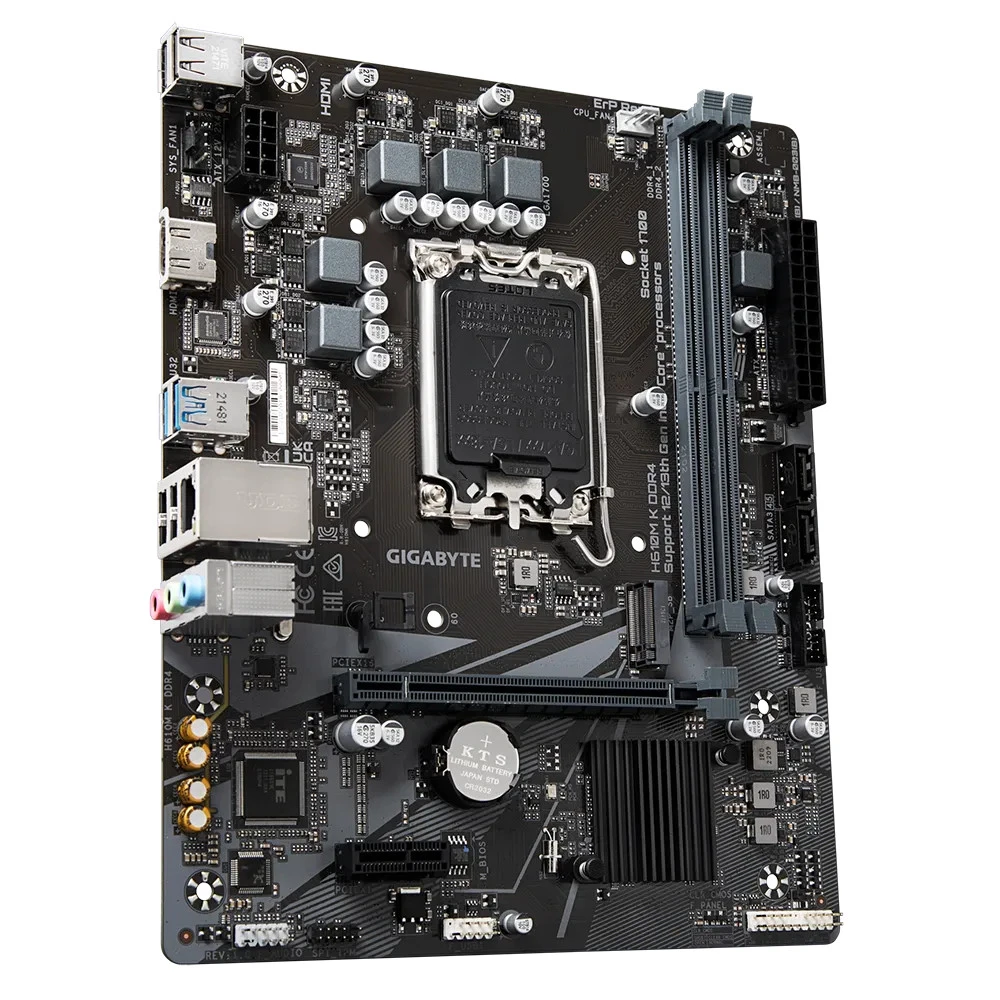 Материнская плата GIGABYTE H610M K DDR4, LGA1700, DDR4, mATX