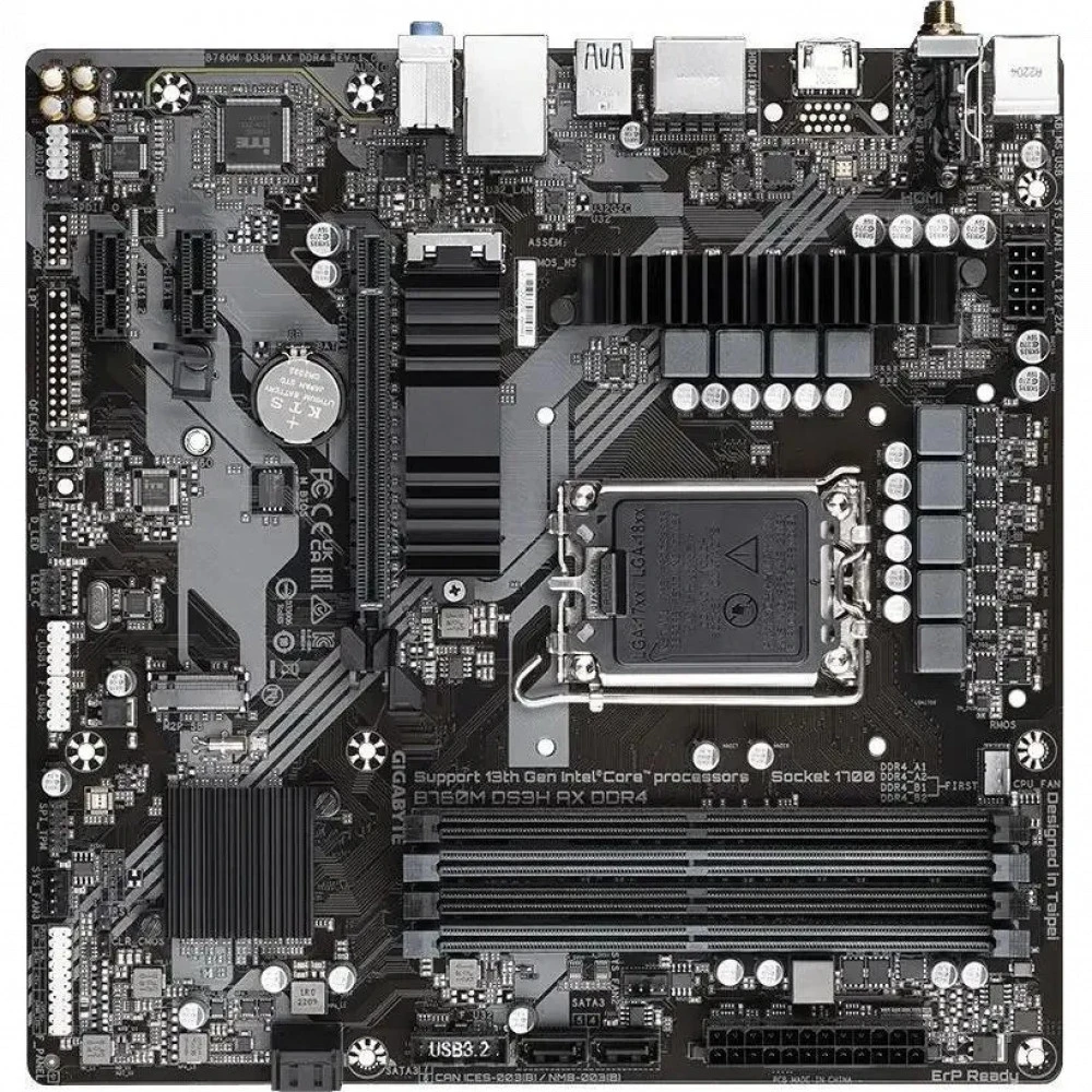 Материнская плата Gigabyte B760M DS3H AX, mATX, Socket1700, DDR5 — 3