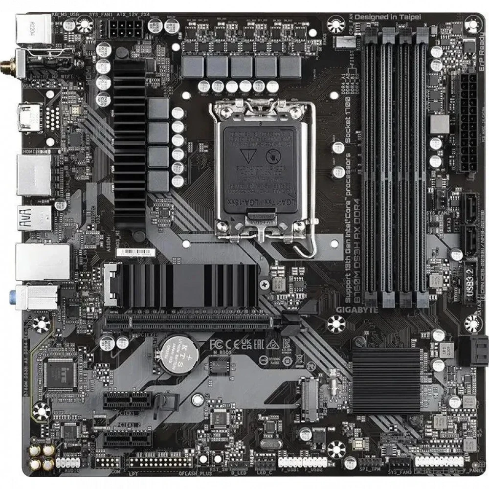 Материнская плата Gigabyte B760M DS3H AX, mATX, Socket1700, DDR5 — 5