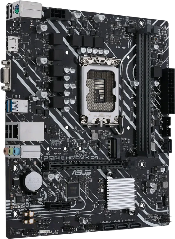 Материнская плата ASUS PRIME H610M-K D4 ARGB, LGA1700, DDR4, mATX