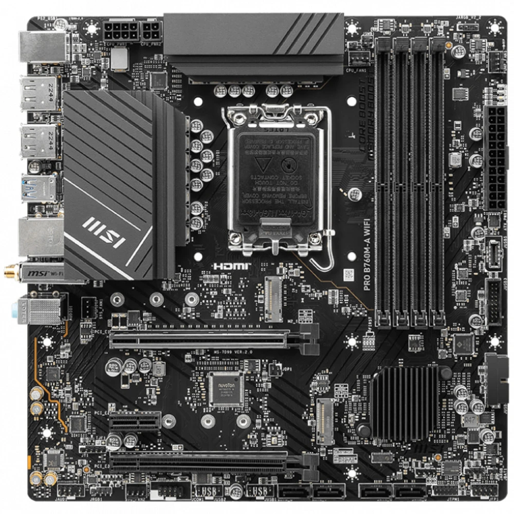 Материнская плата MSI PRO B760M-A WIFI, LGA1700, DDR5, mATX — 4