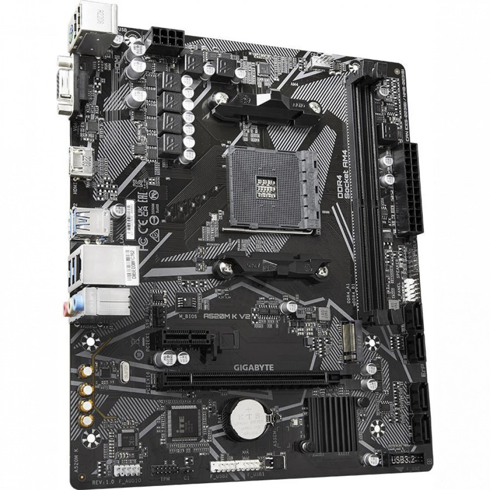 Материнская плата Gigabyte A520M K V2, AM4, DDR4, mATX — 2