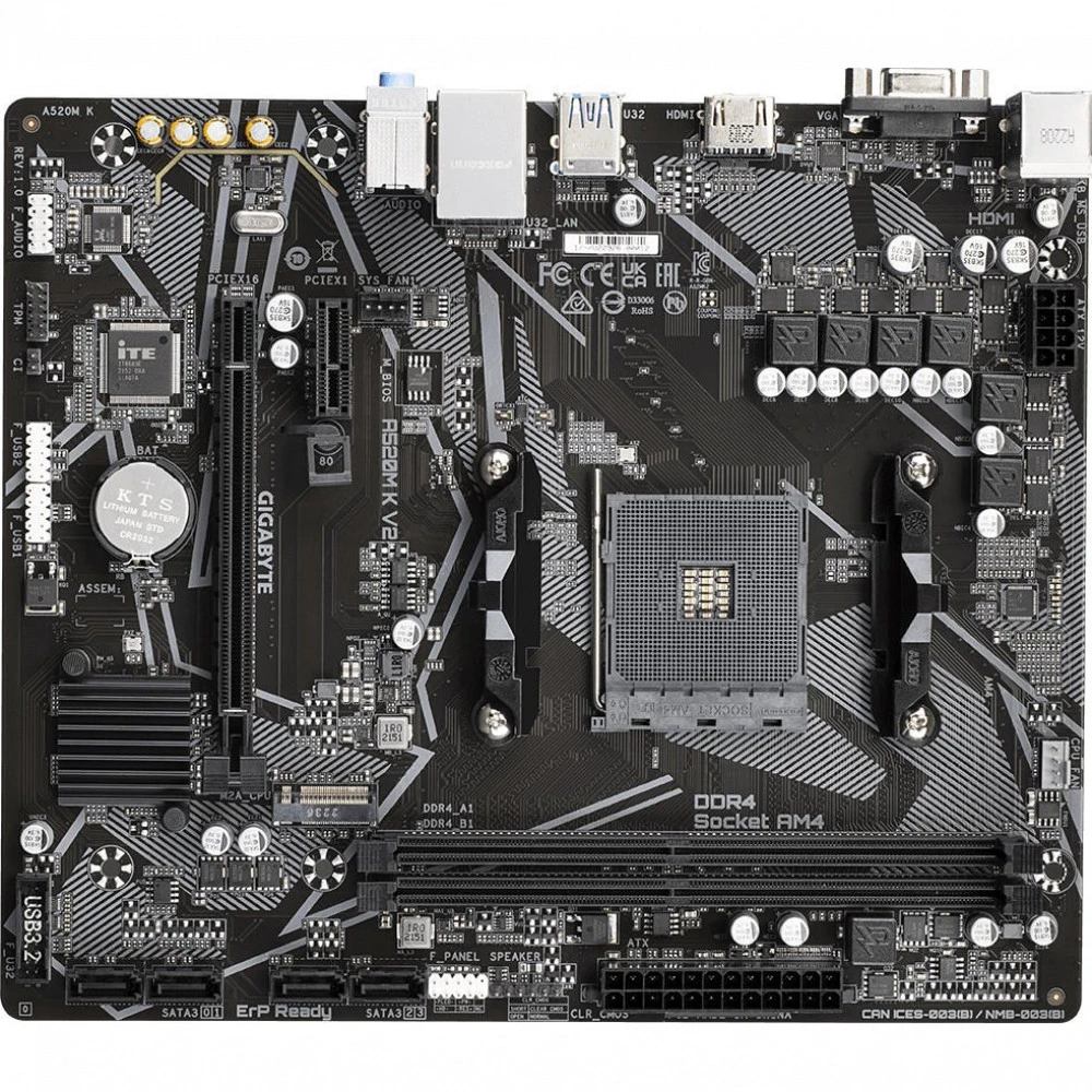 Материнская плата Gigabyte A520M K V2, AM4, DDR4, mATX — 5