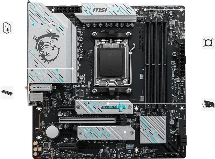 Материнская плата Gigabyte B650M GAMING PLUS WiFi, AM5, mATX — 2