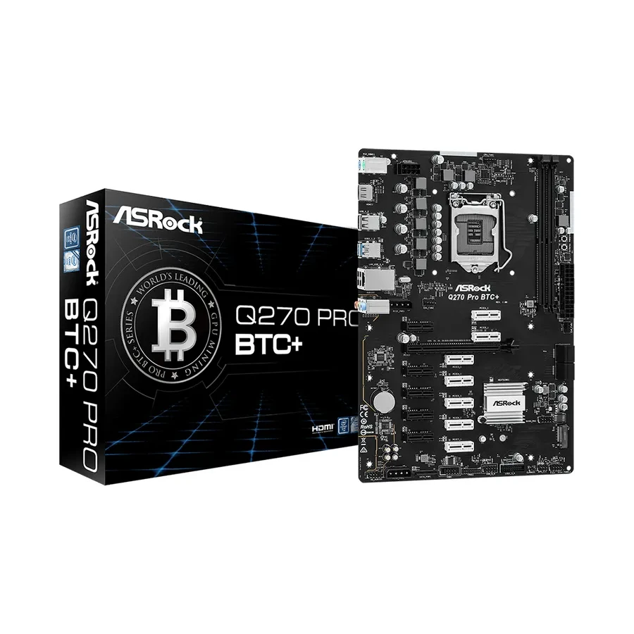 Материнская плата ASRock Q270 PRO BTC+, LGA1151, DDR4, ATX