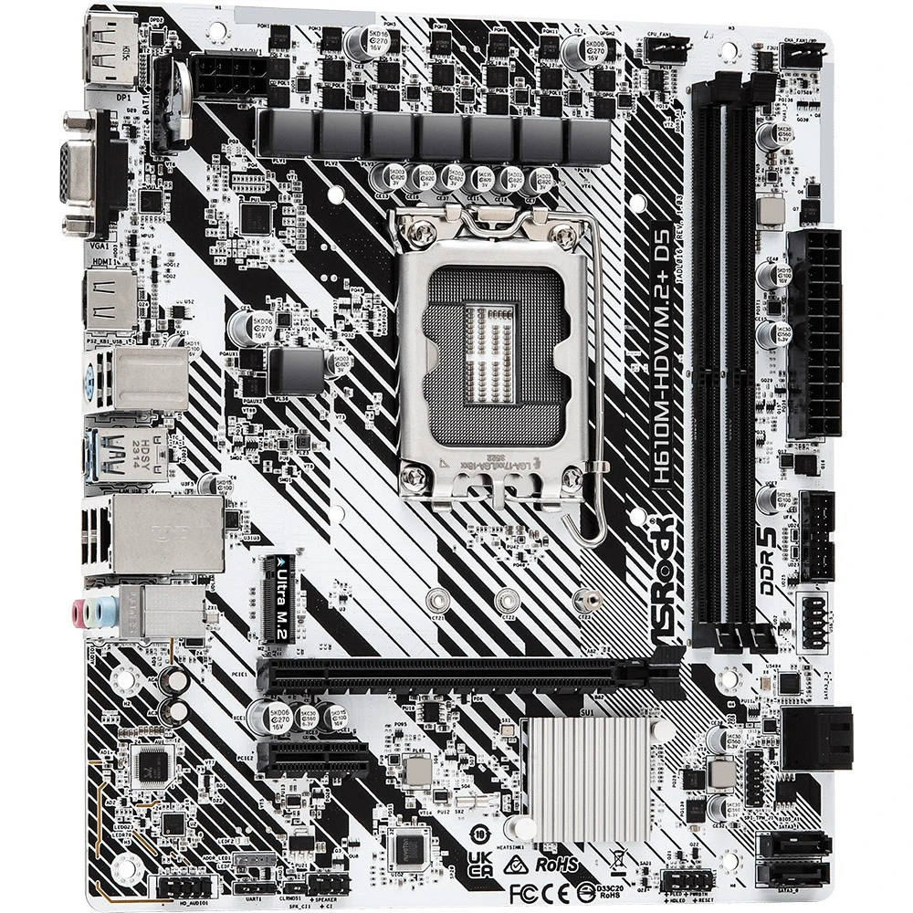 Материнская плата ASRock H610M-HDV/M.2+D5, LGA1700, DDR5, mATX