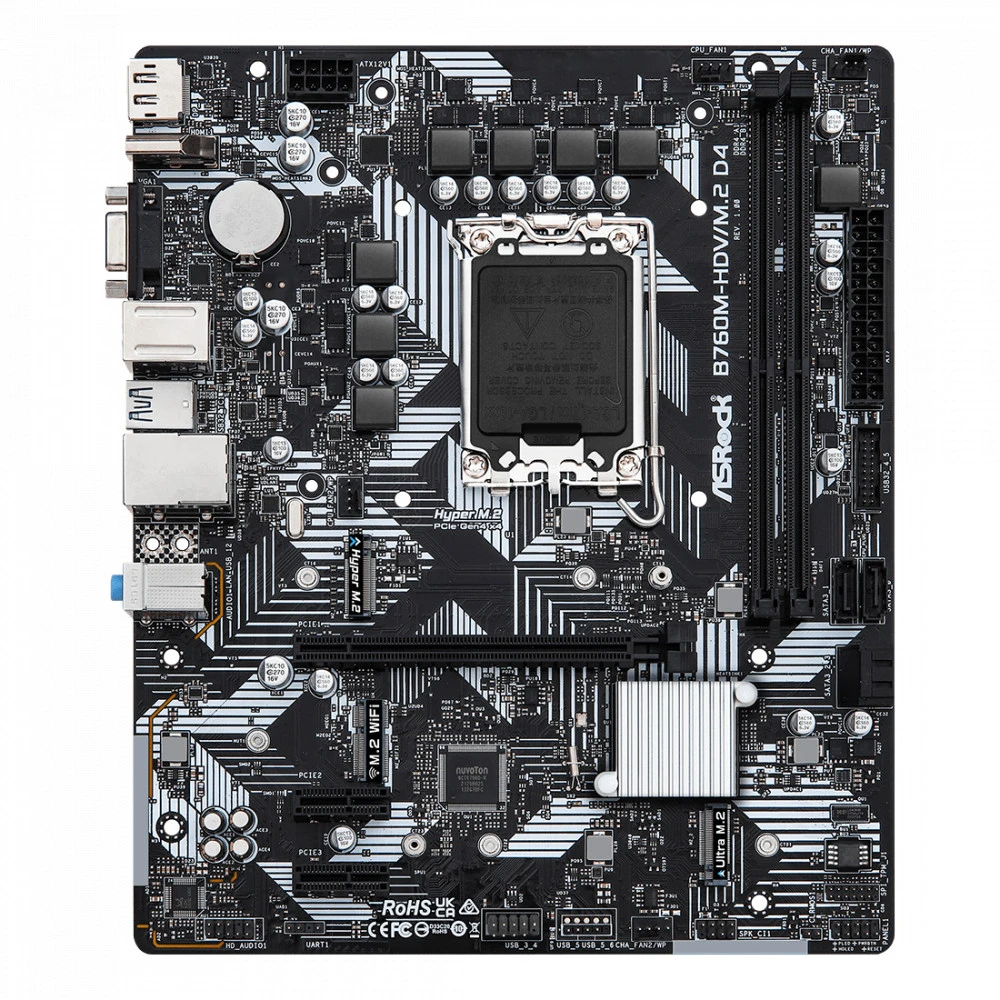 Материнская плата ASRock B760M-HDV/M.2 D4, LGA1700, mATX — 3