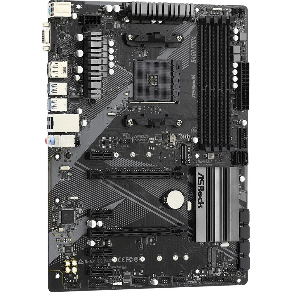 Материнская плата ASRock B450 PRO4 R2.0, AM4, DDR4, mATX