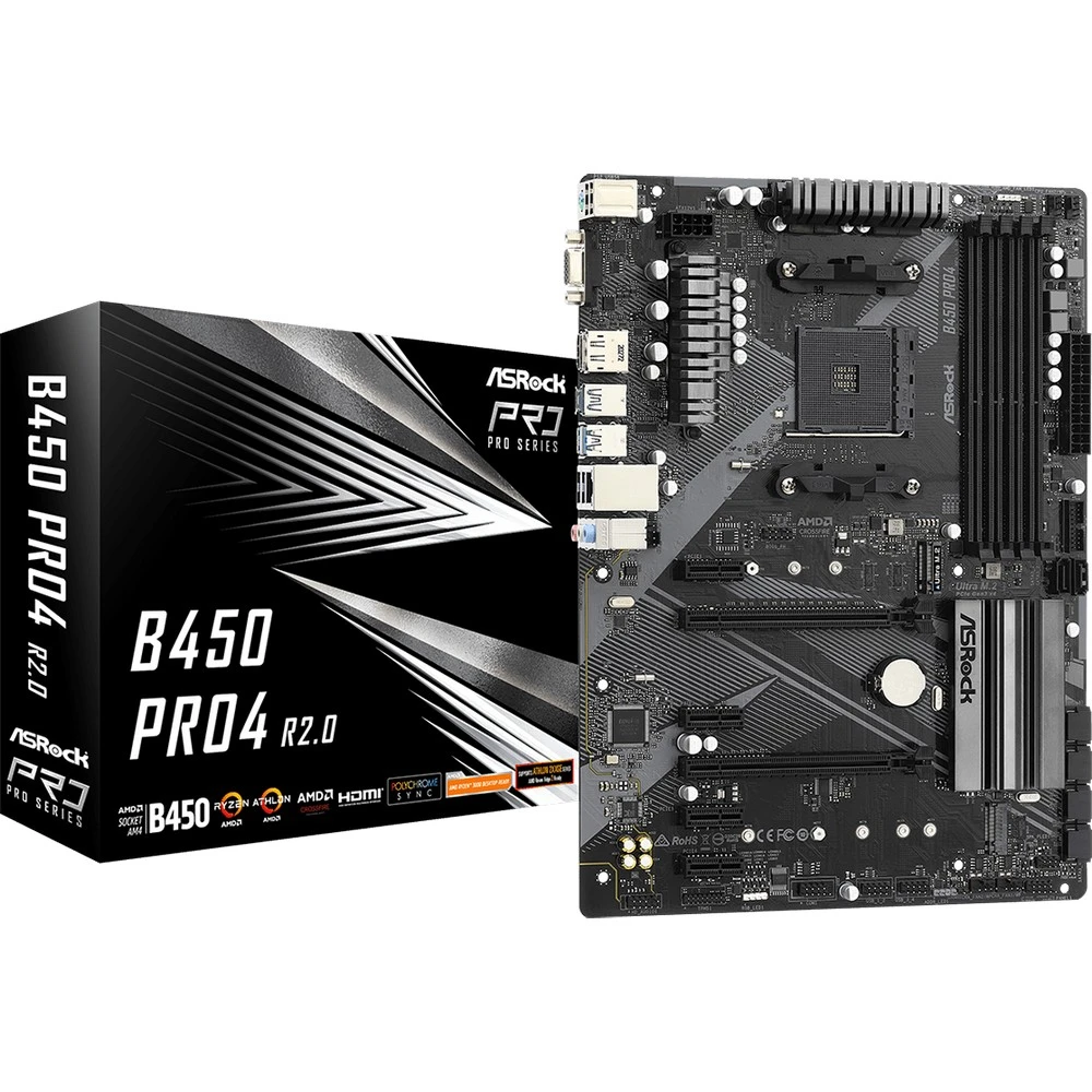 Материнская плата ASRock B450 PRO4 R2.0, AM4, DDR4, mATX — 5