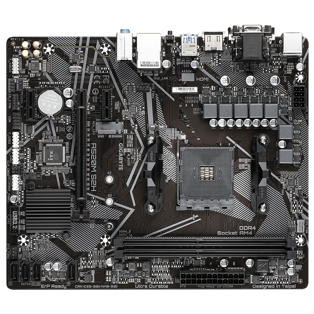 Материнская плата Gigabyte A520M S2H, AM4, DDR4, mATX — 4