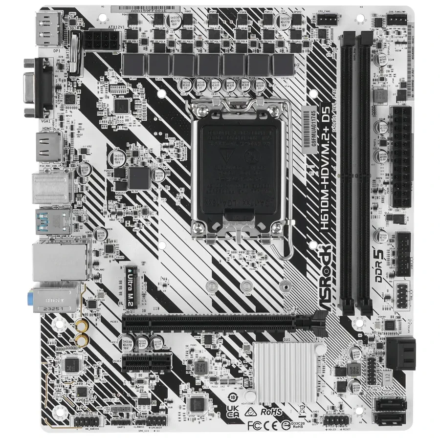 Материнская плата ASRock H610M-HDV/M.2+D5, LGA1700, DDR5, mATX — 2