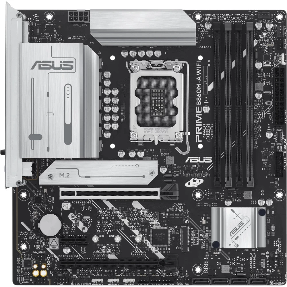 Материнская плата ASUS PRIME B860M-A WIFI, LGA1851, DDR5, mATX — 3