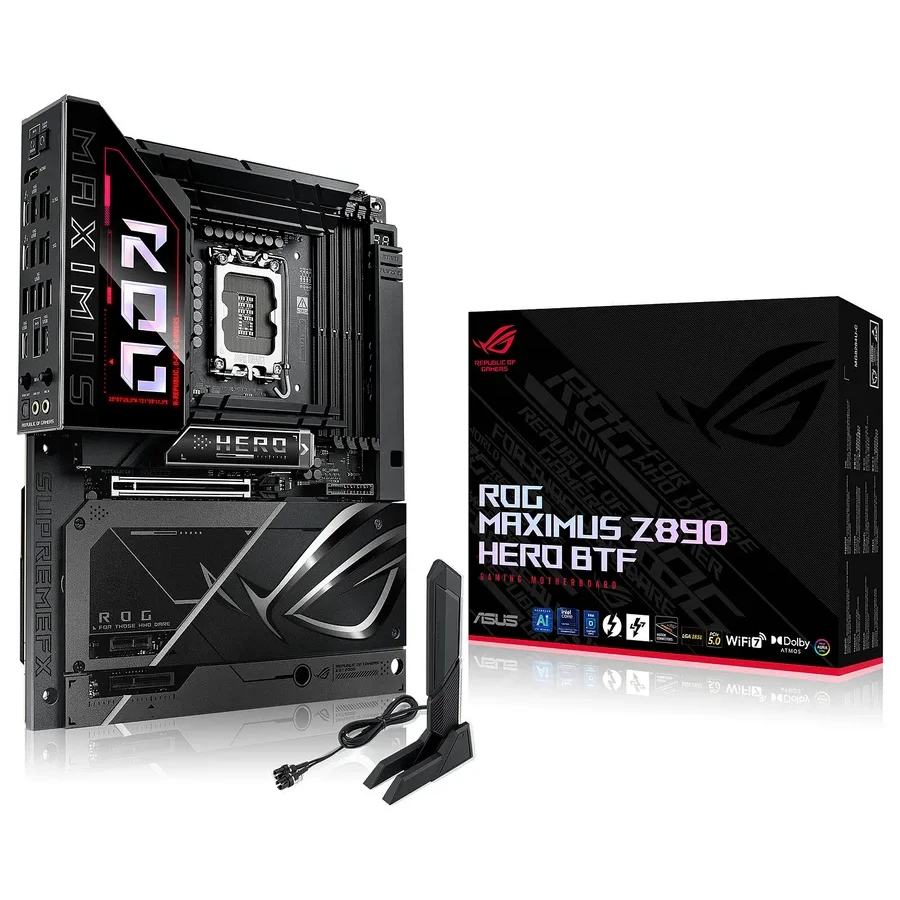 Материнская плата ASUS ROG MAXIMUS Z890 HERO BTF, LGA1851, DDR5, ATX