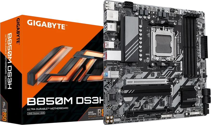 Материнская плата Gigabyte B850M DS3H, AM5, DDR5, mATX