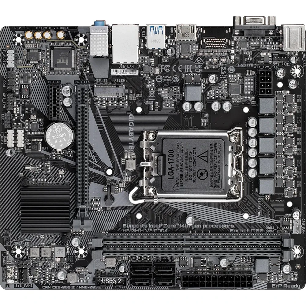 Материнская плата Gigabyte H610M H V3, LGA1700, DDR4, mATX — 3