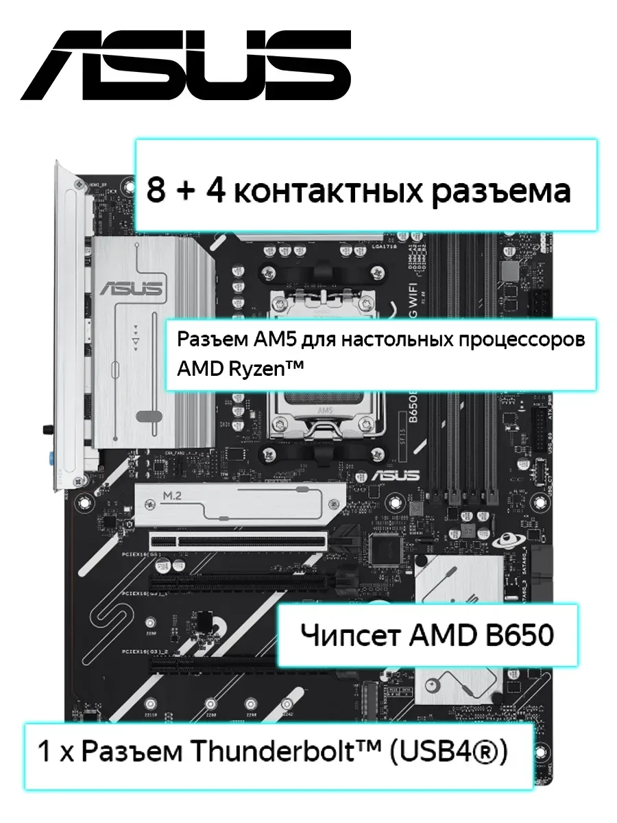 Материнская плата ASUS B650E MAX GAMING WIFI, Socket AM5, ATX, DDR5 — 5