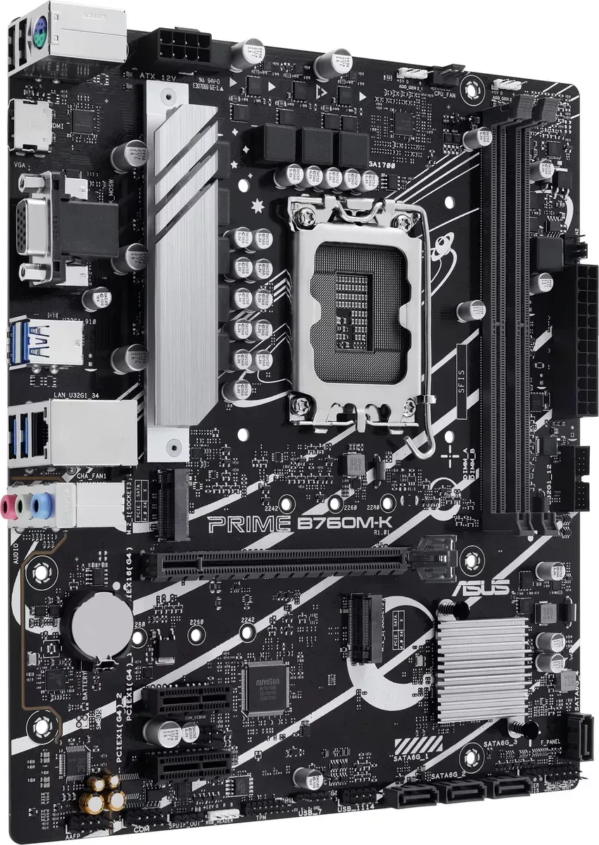 Материнская плата ASUS PRIME B760M-K, LGA1700, DDR5, mATX — 2
