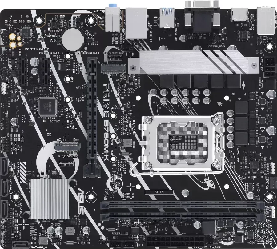Материнская плата ASUS PRIME B760M-K, LGA1700, DDR5, mATX — 5