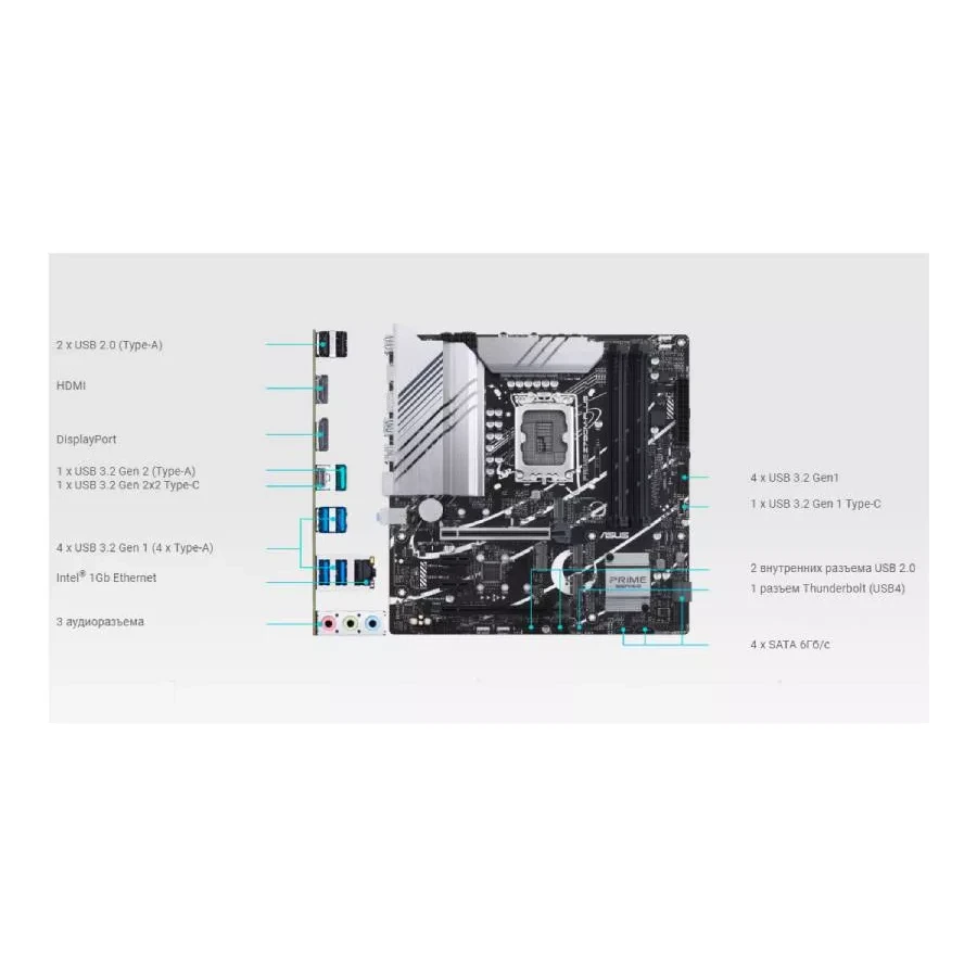 Материнская плата ASUS PRIME Z790M-PLUS LGA1700 DDR5 — 4