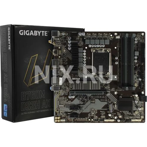 Материнская плата Gigabyte B760M DS3H AX DDR4, LGA1700 (REV 1.3)