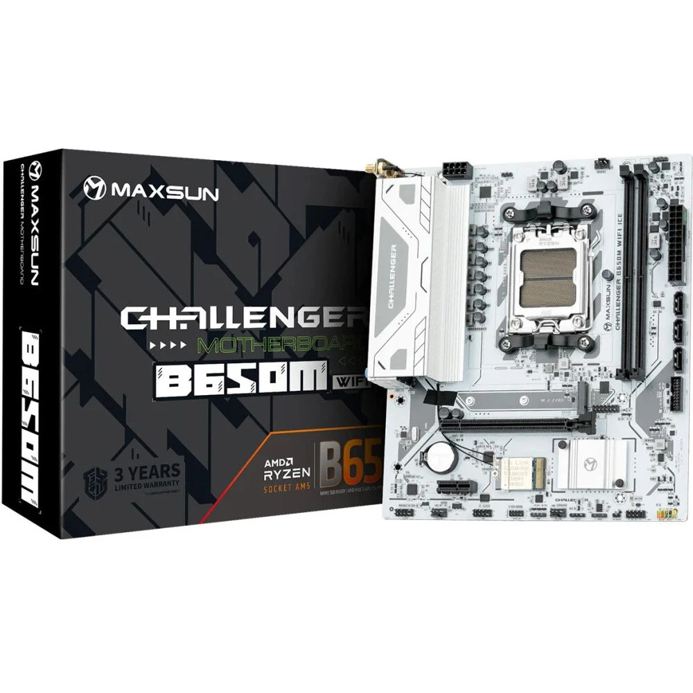 Материнская плата MaxSun Challenger B650M WIFI ICE, AM5, DDR5, PCIe4.0, mATX — 5
